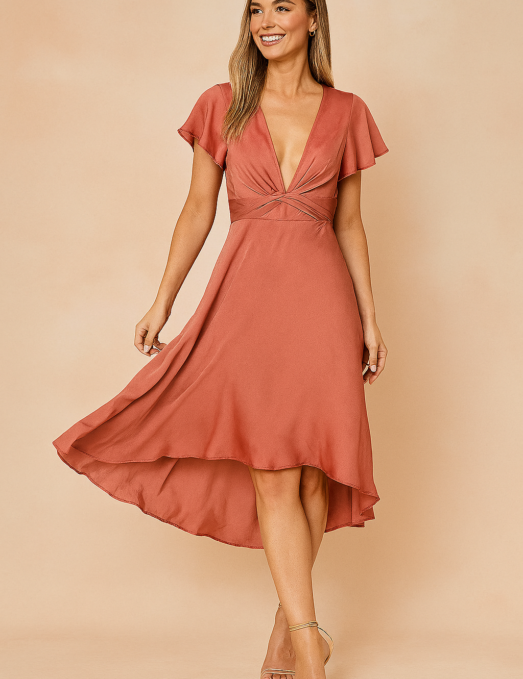 Abito Estivo Donna — Fluido Leggero Maniche Corte