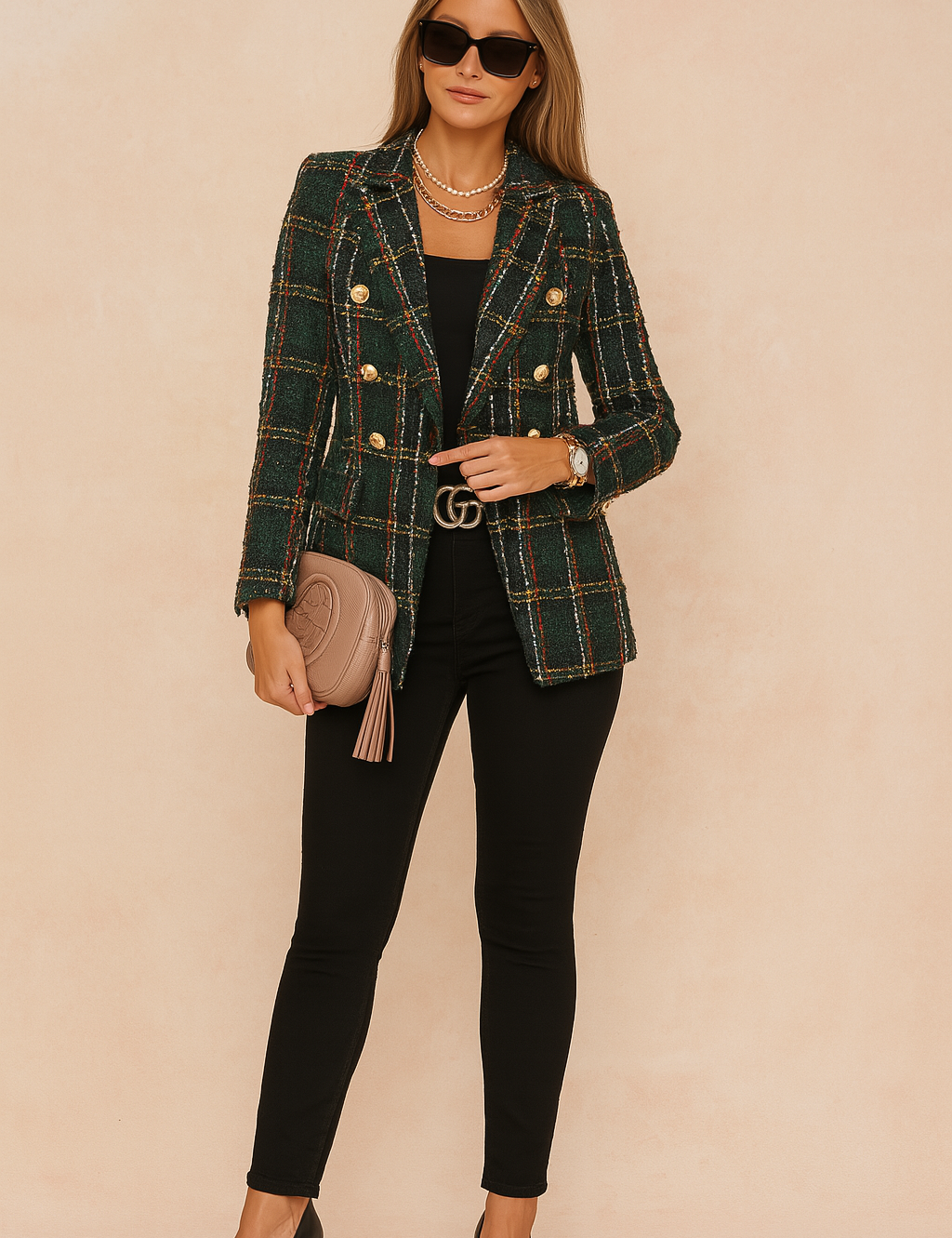 Abbey | Elegant Women's Checked Jacket 0