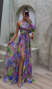 Abito Da Donna Elegante Con Spalle Cadenti Per Cerimonie E Eventi Estivi - Vestito Cerimonia Donna Elegante 0