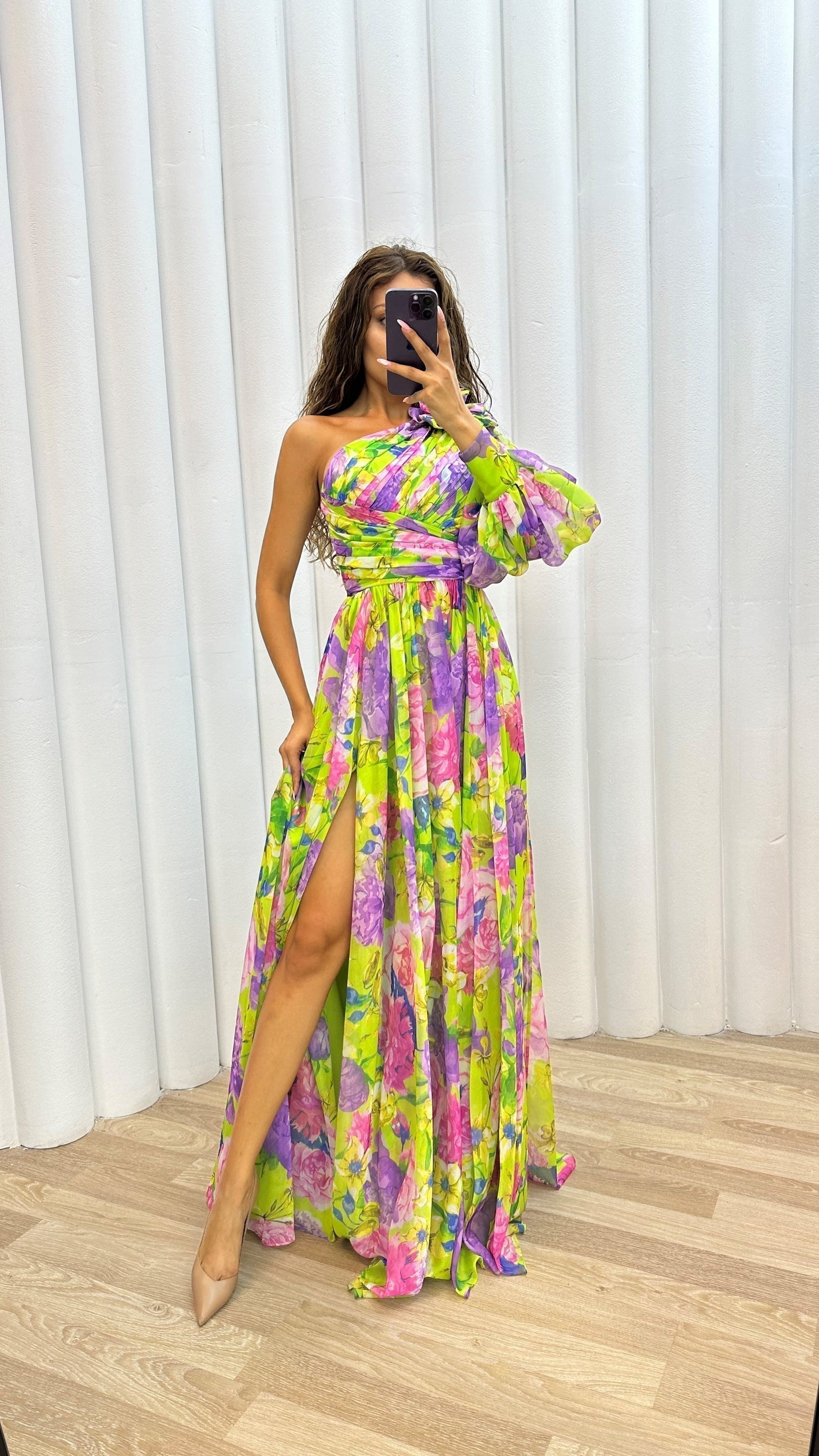 Abito Da Donna Elegante Con Spalle Cadenti Per Cerimonie E Eventi Estivi - Vestito Cerimonia Donna Elegante 1