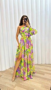 Abito Da Donna Elegante Con Spalle Cadenti Per Cerimonie E Eventi Estivi - Vestito Cerimonia Donna Elegante 1