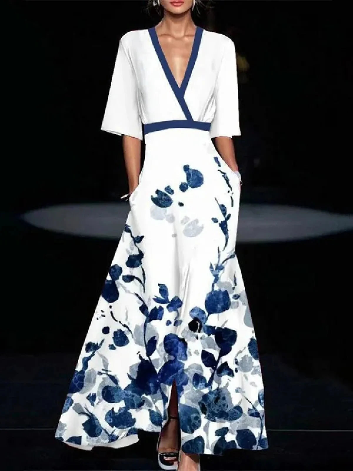 Abito Elegante Donna con Scollatura a V e Vita Definita per Look Raffinato 2