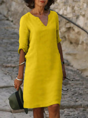 Abito Elegante Donna con Scollo a V - Vestito Cerimonia Versatile per Occasioni Speciali e Look Raffinato 7
