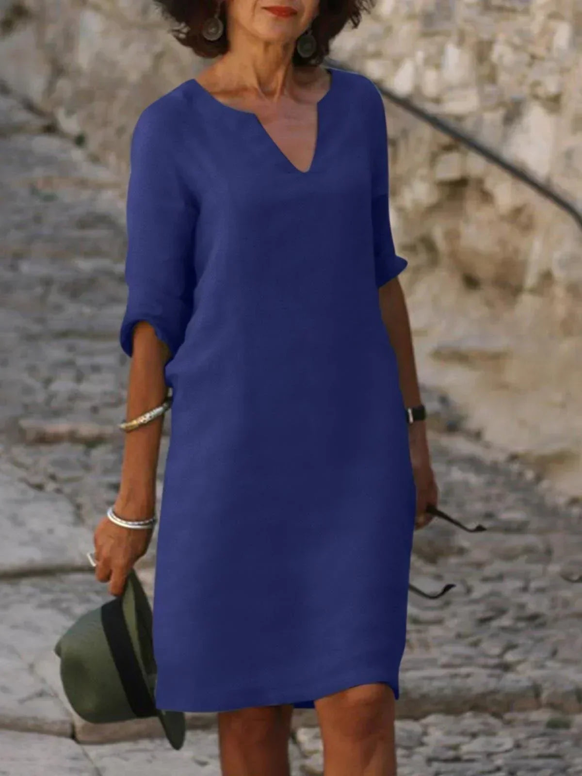 Abito Elegante Donna con Scollo a V - Vestito Cerimonia Versatile per Occasioni Speciali e Look Raffinato 8