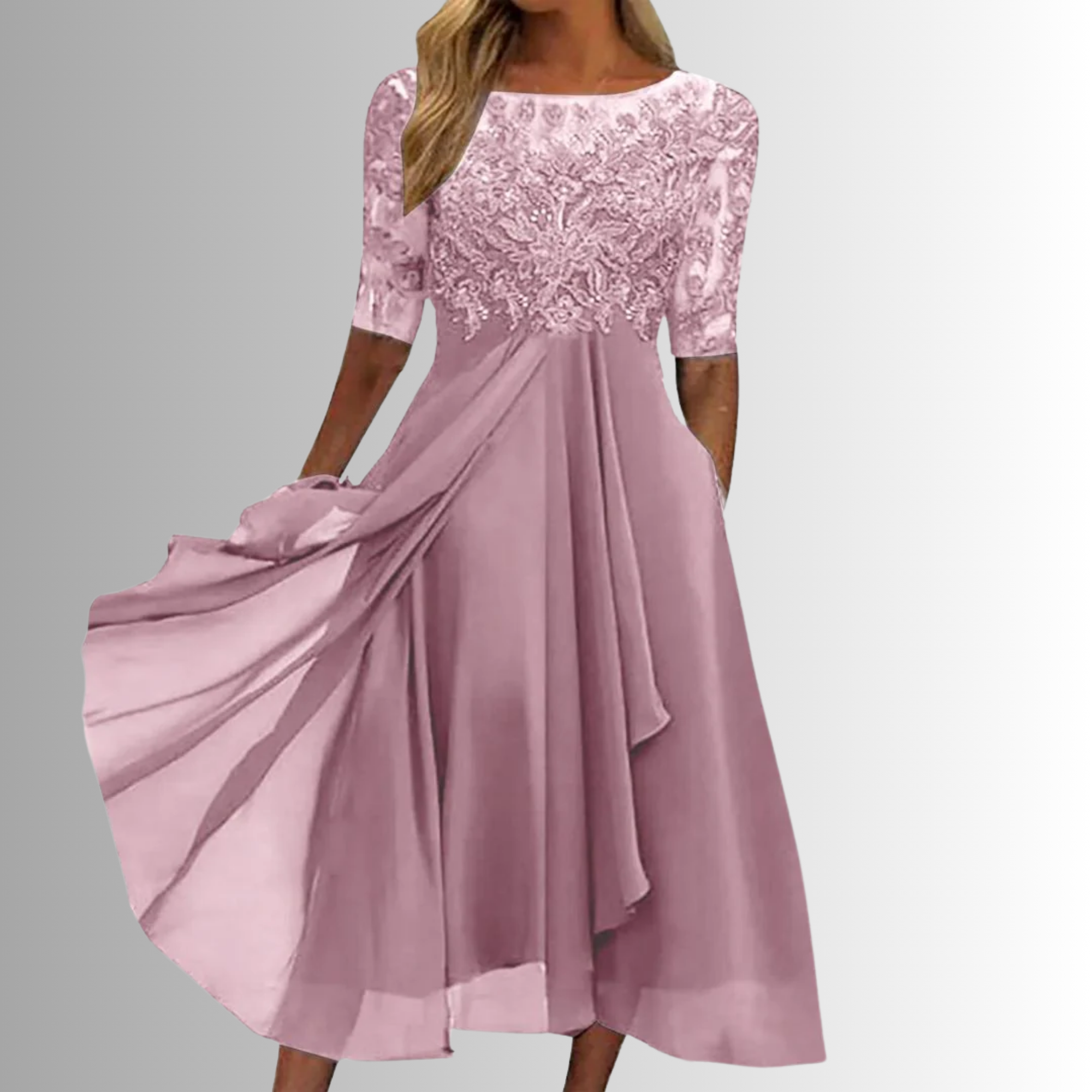 Abito Elegante in Pizzo da Donna per Occasioni Speciali e Matrimoni 1