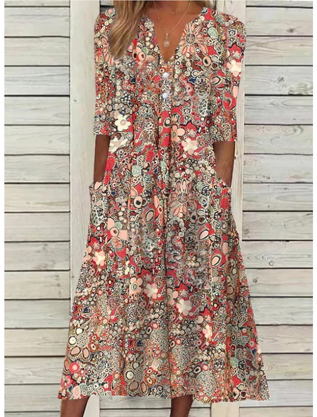 Abito Estivo Donna — Copertura Pancia Scollo a V Leggero