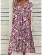 Abito Estivo Elegante per Donne - Vestito Estivo Chic con Copertura Pancia e Scollo a V, Versatile per Ogni Occasione 2