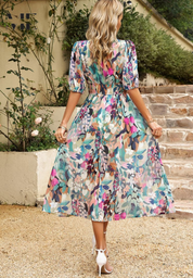 Abito Floreale Elegante da Donna per Cerimonia - Vestiti Eleganti Estivi per Ogni Occasione 2