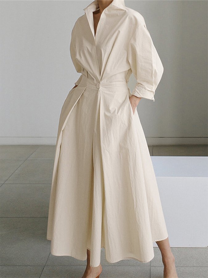 Abito Lungo Donna — Elegante Cerimonia Tessuto Fluido Estivo