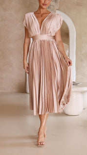 Abito Lungo Elegante Plissettato per Cerimonia - Vestito Lungo Estivo per Occasioni Speciali 5