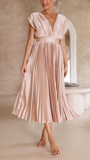 Abito Lungo Elegante Plissettato per Cerimonia - Vestito Lungo Estivo per Occasioni Speciali 6