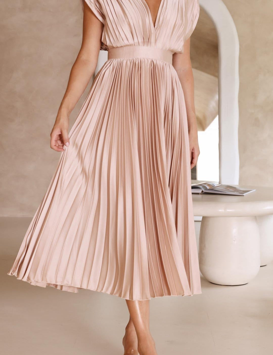 Abito Lungo Elegante Plissettato per Cerimonia - Vestito Lungo Estivo per Occasioni Speciali 7