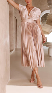 Abito Lungo Elegante Plissettato per Cerimonia - Vestito Lungo Estivo per Occasioni Speciali 8