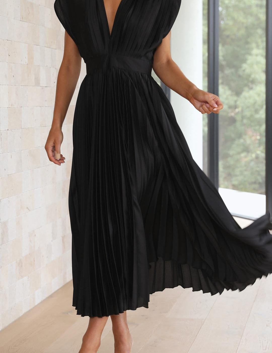 Abito Lungo Elegante Plissettato per Cerimonia - Vestito Lungo Estivo per Occasioni Speciali 9