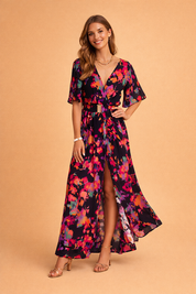 Abito Lungo Elegante per Cerimonia, Maxi Vestito Lungo Chic per Occasioni Speciali, Look Versatile e Comodo 1