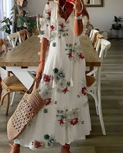 Abito Maxi Estivo Donna - Elegante Vestito Boho con Vestibilità Fluida e Motivi Giocosi 7