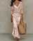 Abito Maxi Satinato con Maglione Coordinato per Donna - Look Elegante e Versatile 4