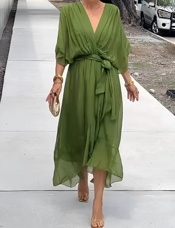 Abito Midi Elegante Donna - Stile Versatile per Ogni Occasione, Comfort e Silhouette Lusinghiera 1