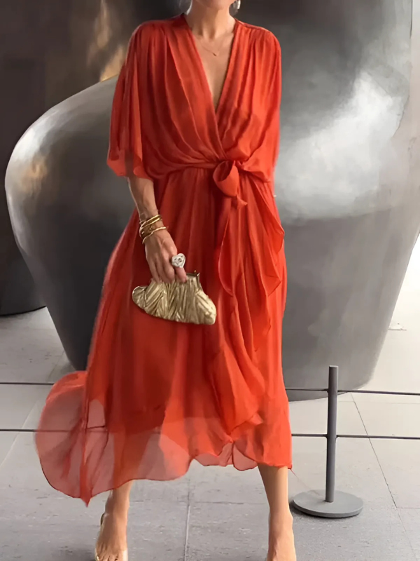 Abito Midi Elegante Donna - Stile Versatile per Ogni Occasione, Comfort e Silhouette Lusinghiera 3