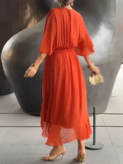 Abito Midi Elegante Donna - Stile Versatile per Ogni Occasione, Comfort e Silhouette Lusinghiera 4