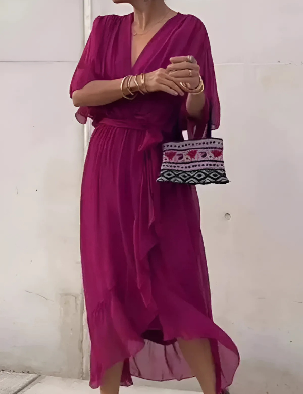 Abito Midi Elegante Donna - Stile Versatile per Ogni Occasione, Comfort e Silhouette Lusinghiera 5
