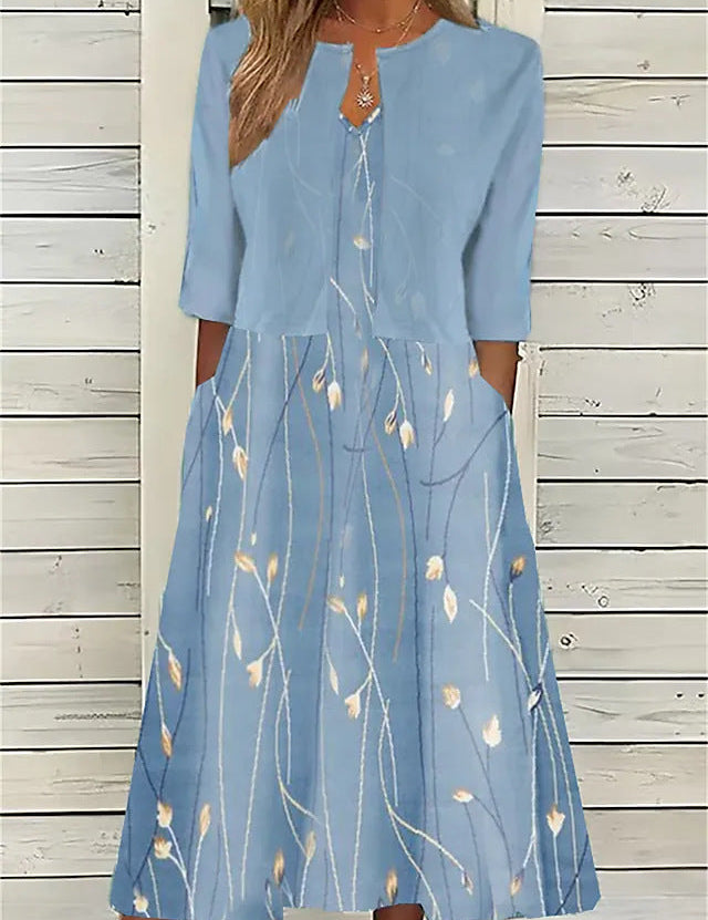 Abito Midi Floreale con Coprispalle Coordinato per Look Elegante 4