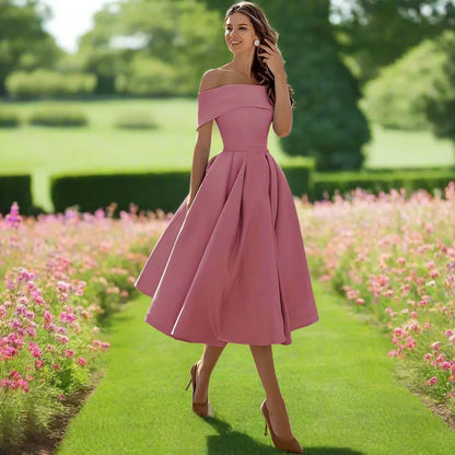 Abito Midi Senza Spalline Elegante per Eventi Estivi 1