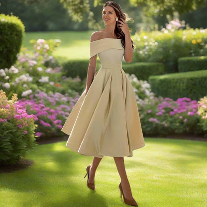 Abito Midi Senza Spalline Elegante per Eventi Estivi 18