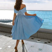 Abito Midi Senza Spalline Elegante per Eventi Estivi 3