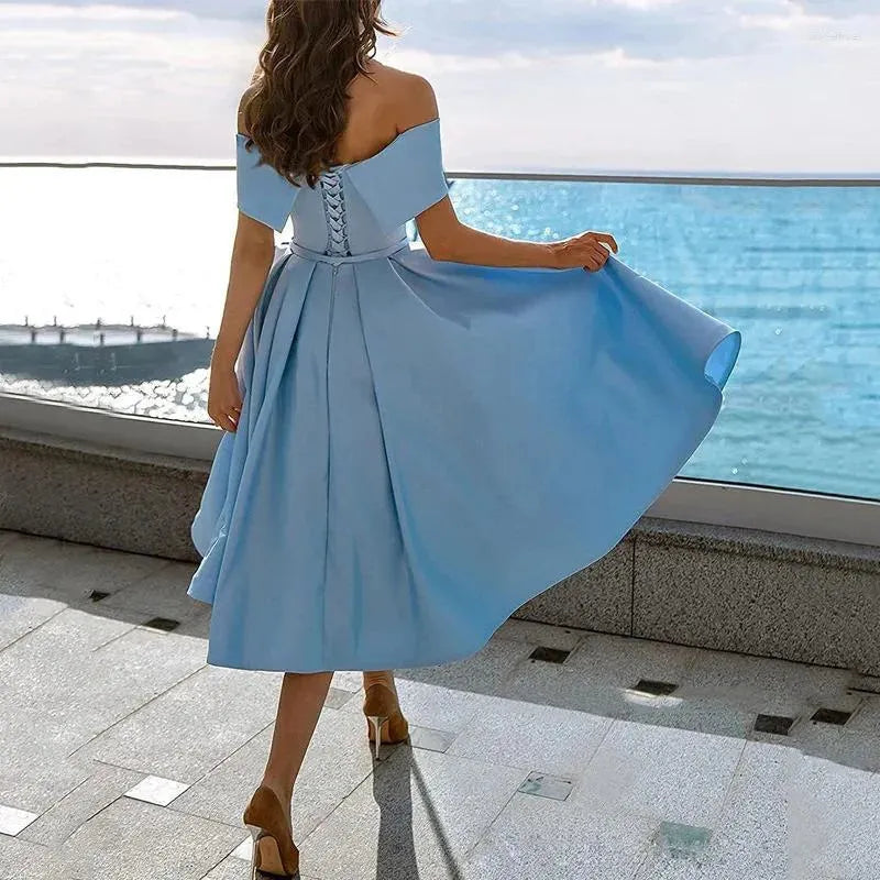 Abito Midi Senza Spalline Elegante per Eventi Estivi 3
