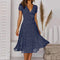Abito a Linea con Scollo a V e Gonna Fluida per Donne - Elegante e Versatile 2