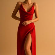 Abito lungo estivo da donna con scollo a V - Elegante e arioso per matrimoni 2