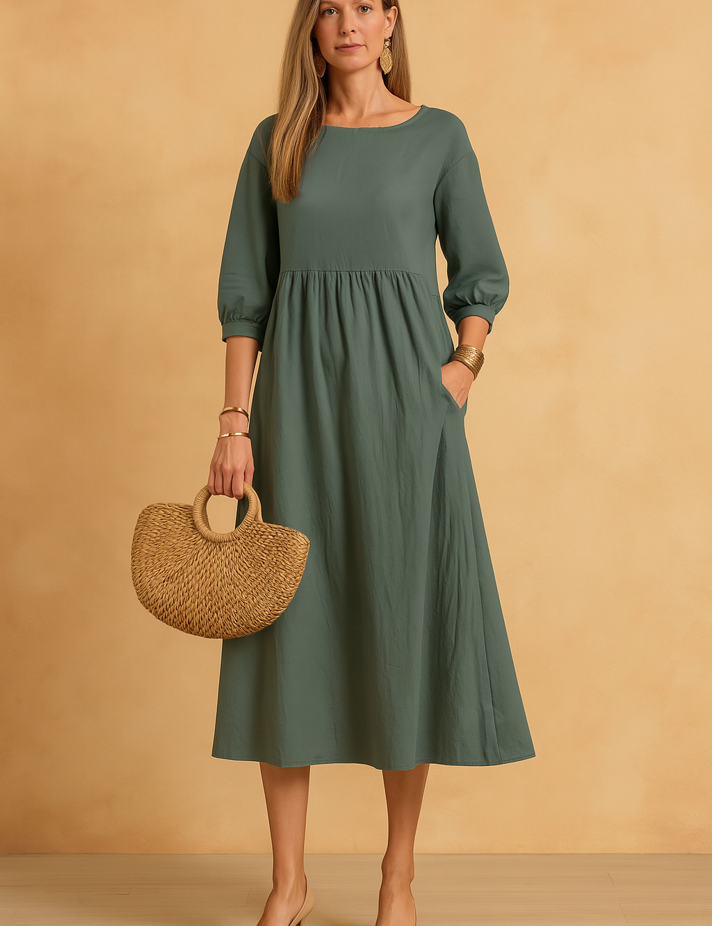 Abito Lungo Donna — Lino Elegante Estivo Arioso