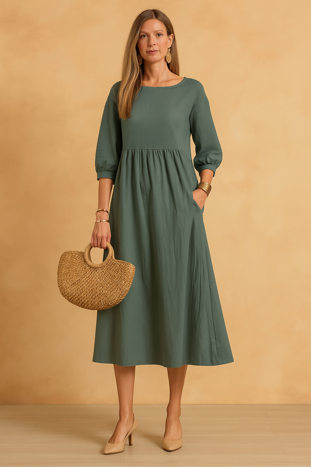 Abito Lungo Donna — Lino Elegante Estivo Arioso