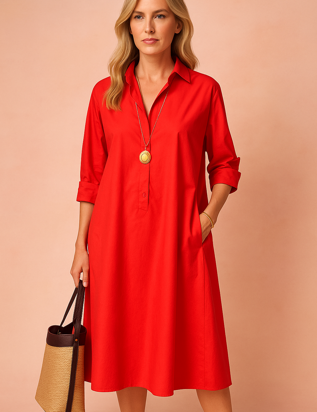 Camicia Donna — Oversize Minimalista con Tasche