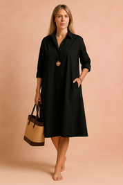 Amara | Camicia minimalista ampia con tasche 1