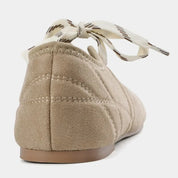 Ballerine con lacci da donna in finta pelle scamosciata comode 4