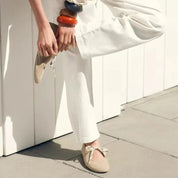 Ballerine con lacci da donna in finta pelle scamosciata comode 6