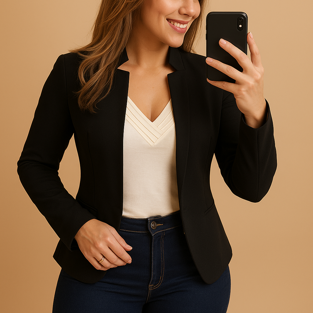 Blazer leggero con collo a revers da donna | Karlijn 0