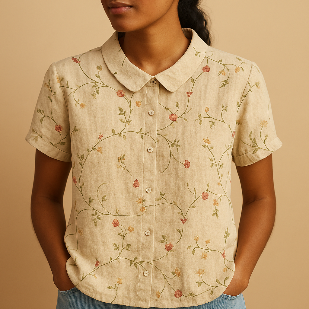 Blusa leggera con stampa floreale e vestibilità ampia per donna | Fleur 2