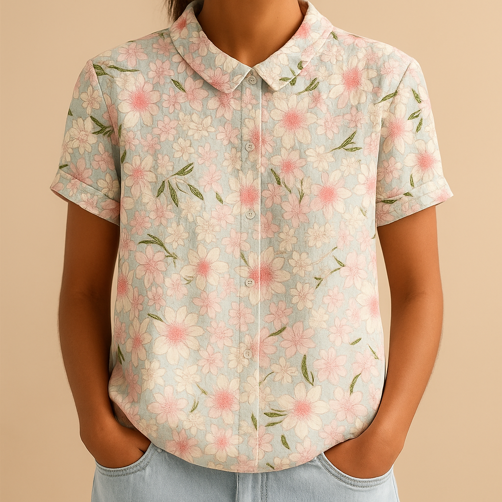 Blusa leggera con stampa floreale e vestibilità ampia per donna | Fleur 4
