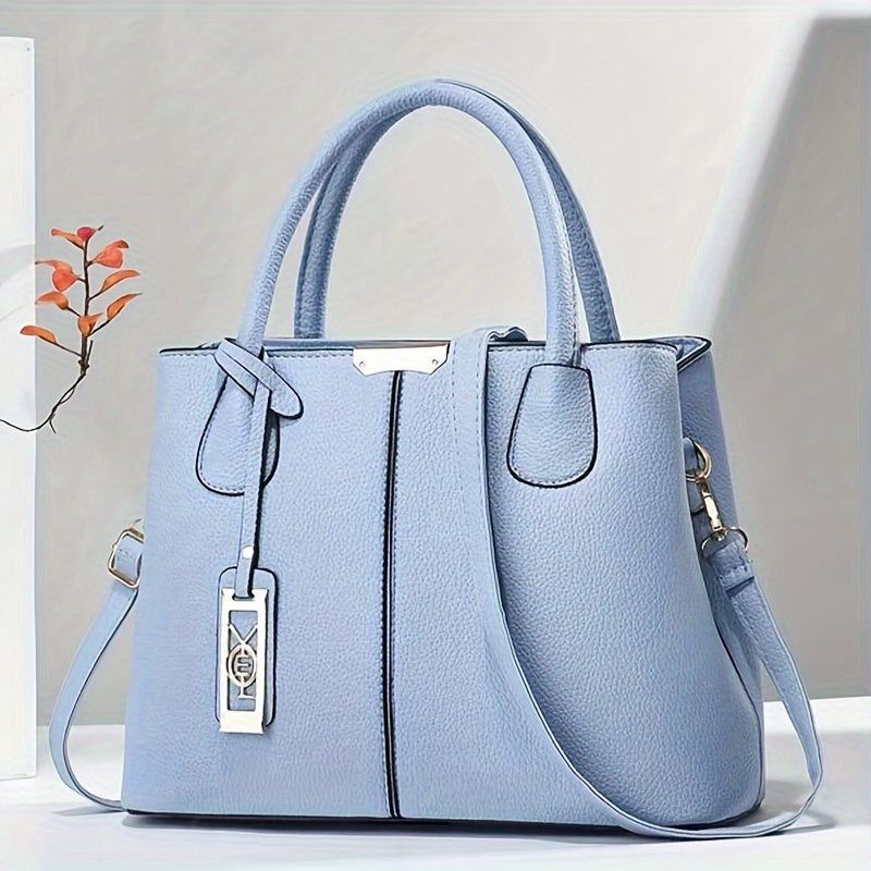 Borsa a mano elegante e spaziosa da donna in pelle PU versatile 7