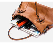 Borsa a mano vintage da donna, elegante, in materiale morbido, di grande capacità 3