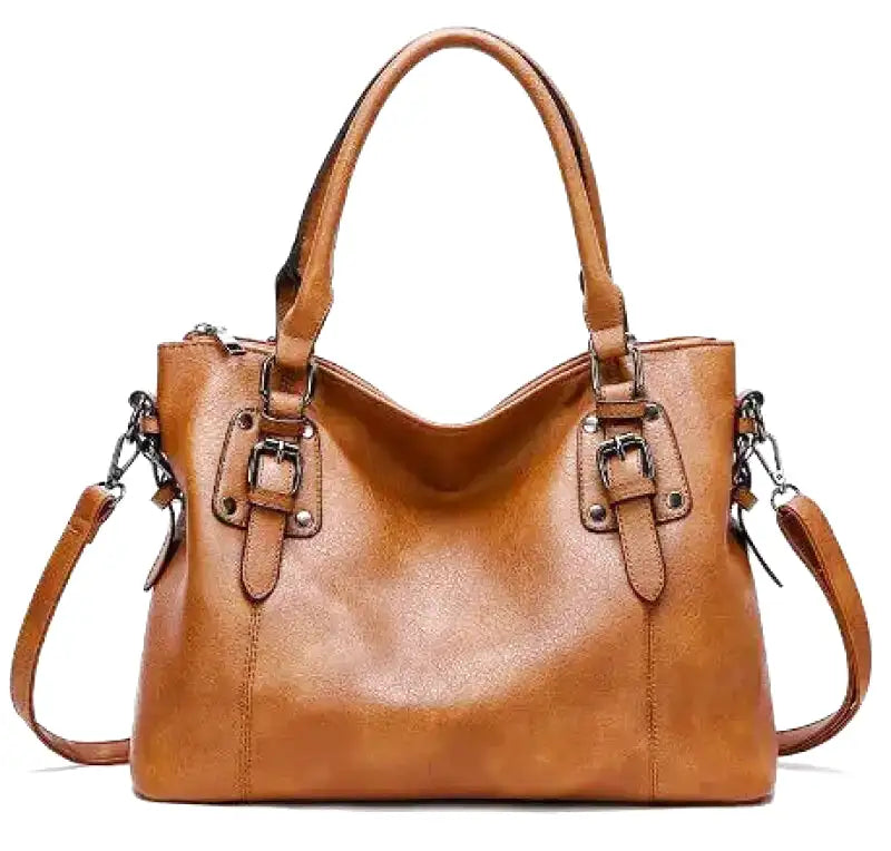 Borsa a mano vintage da donna, elegante, in materiale morbido, di grande capacità 6