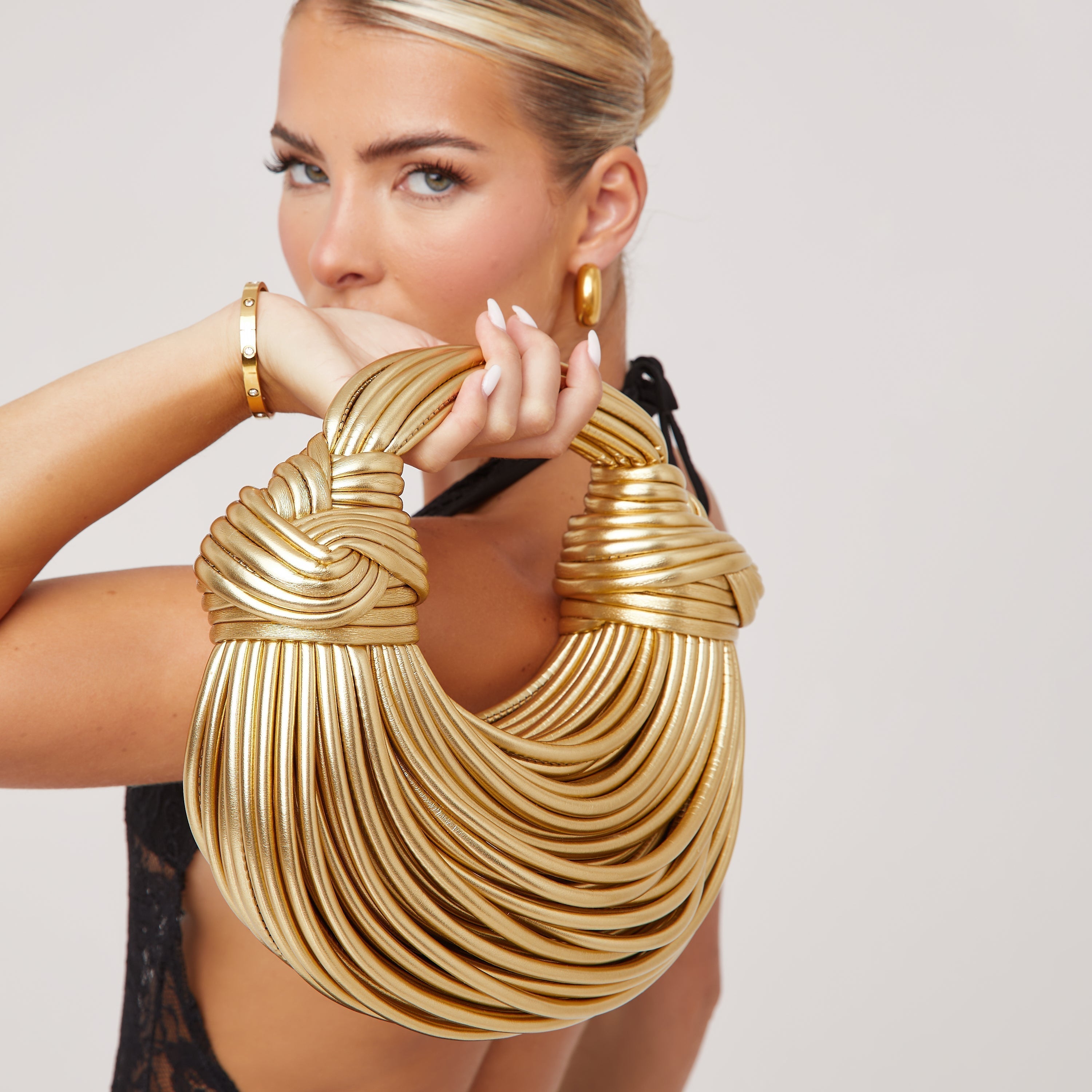 Borsa elegante da donna con design a nodo, lavorazione artigianale di alta qualità 4