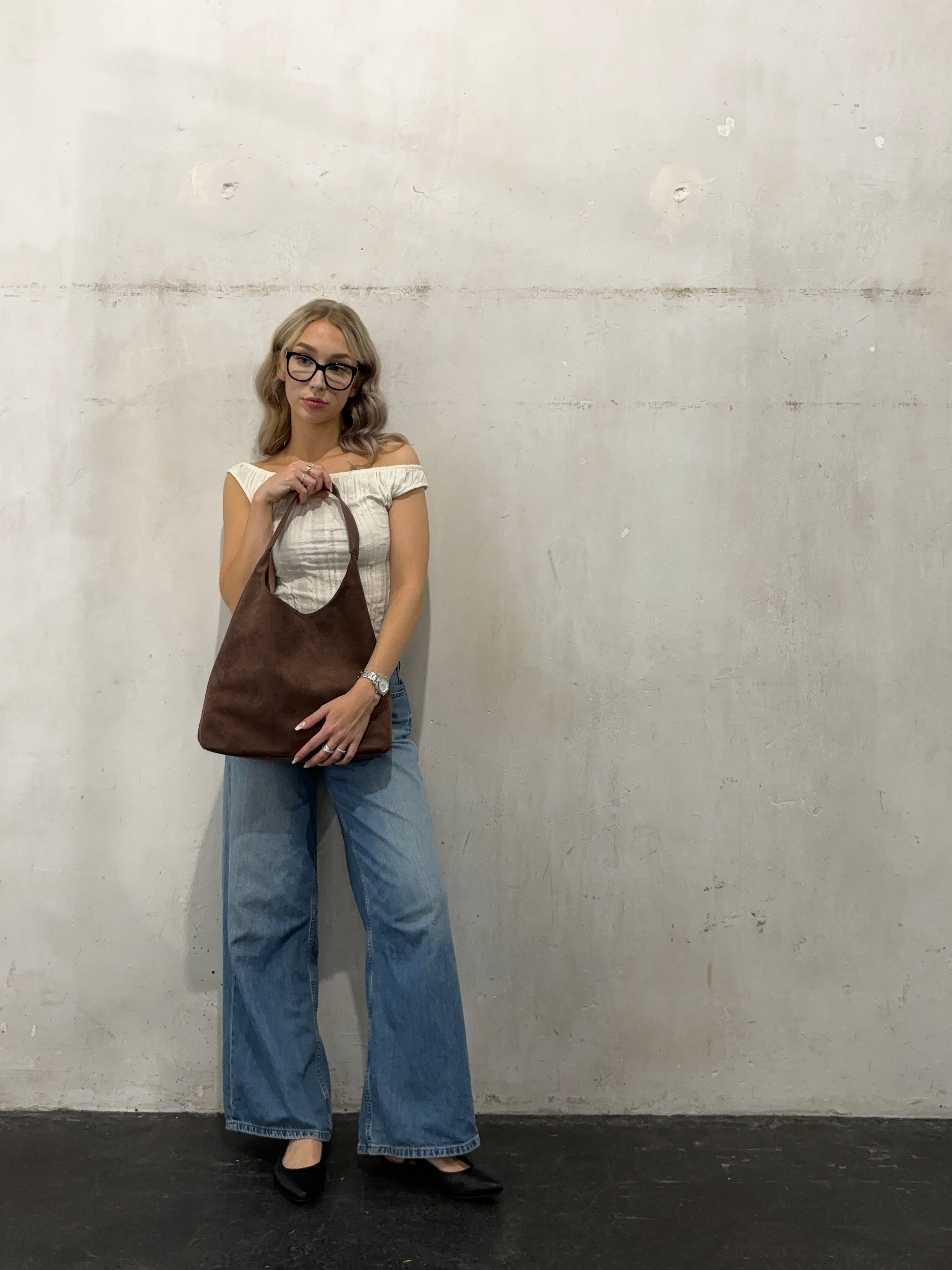 Borsa tote in pelle elegante da donna, versatile, scamosciata 5