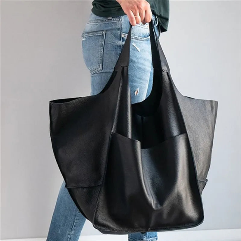 Borsa tote spaziosa da donna, design elegante, genuino 4