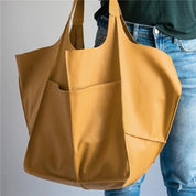 Borsa tote spaziosa da donna, design elegante, genuino 9