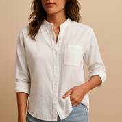 Camicia leggera con colletto classico da donna | Yara 0