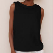 Canottiere Donna Elegante Senza Maniche con Colletto Arrotolato - Top Estivo Versatile per Ogni Occasione 7